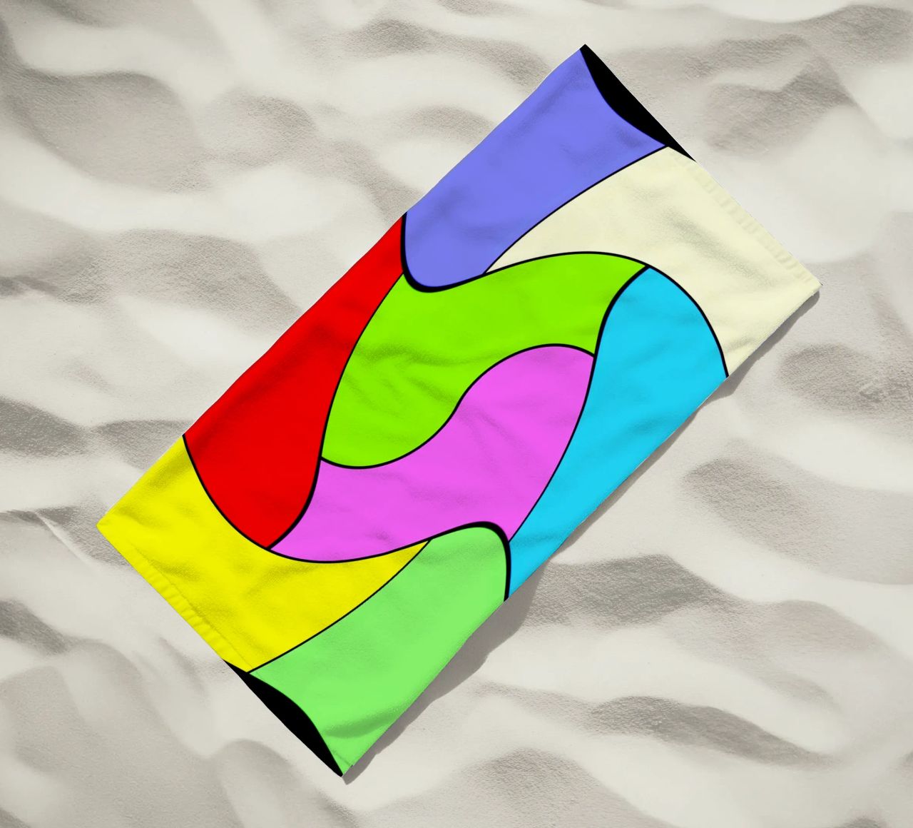 Superfici dai colori vivaci in un movimento rotatorio combinato e leggero telo mare da Gürsel Yesil Digital Art