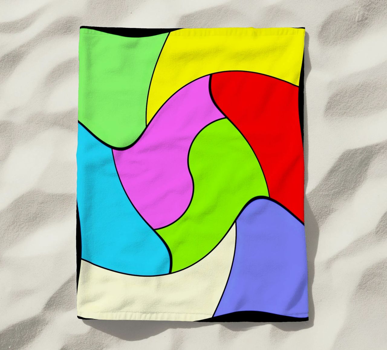 Superfici dai colori vivaci in un movimento rotatorio combinato e leggero telo mare da Gürsel Yesil Digital Art