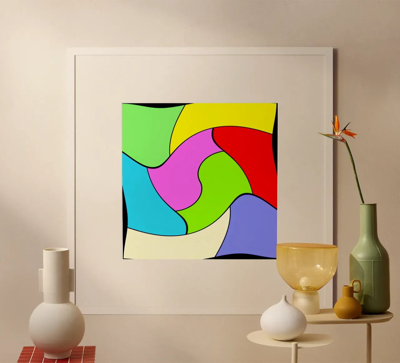 Superfici dai colori vivaci in un movimento rotatorio combinato e leggero poster da Gürsel Yesil Digital Art