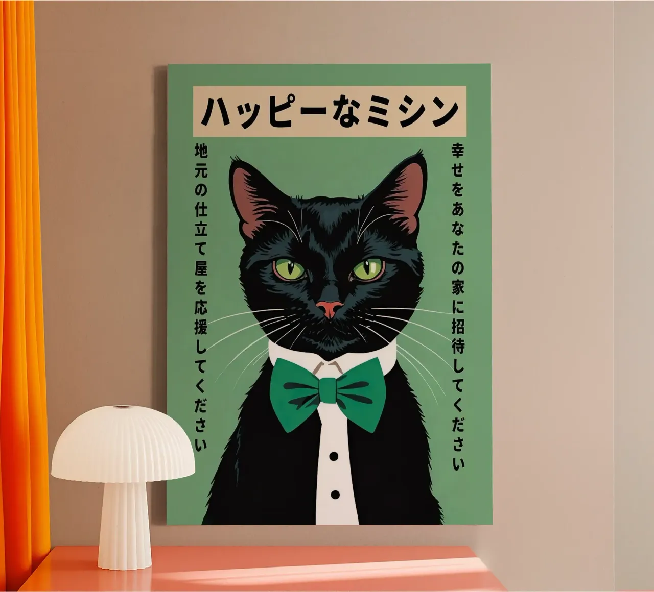 Gatto smoking tela con Cornice a cassetta da John C Labut