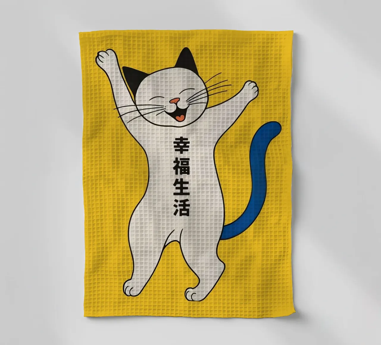 Giappone gatto felice canovaccio da cucina da John C Labut