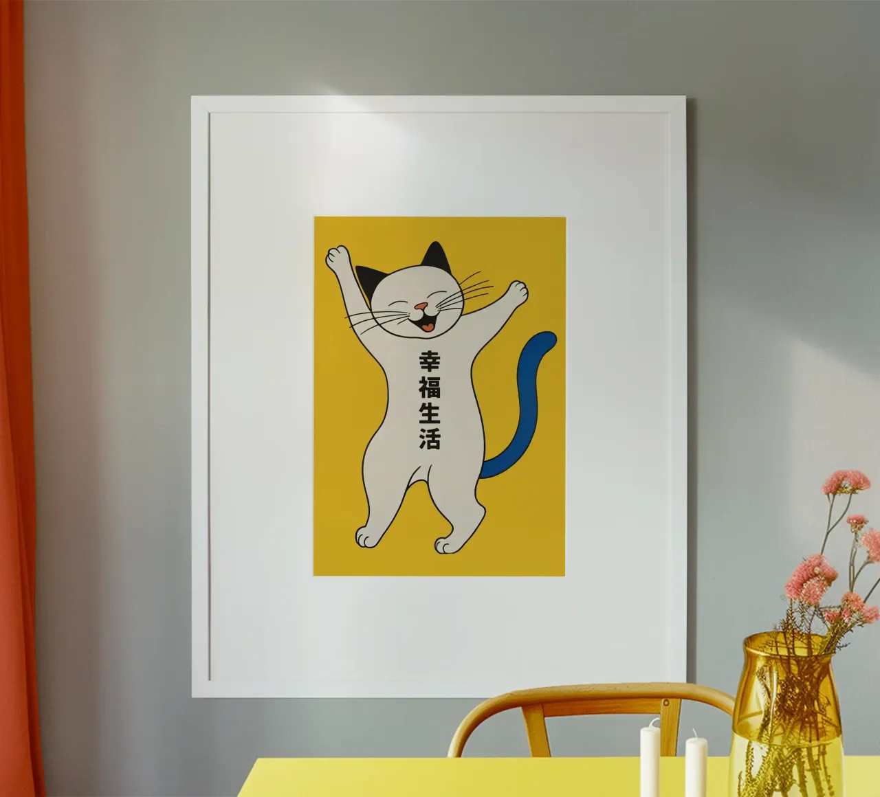 Giappone gatto felice carta hahnemühle da John C Labut