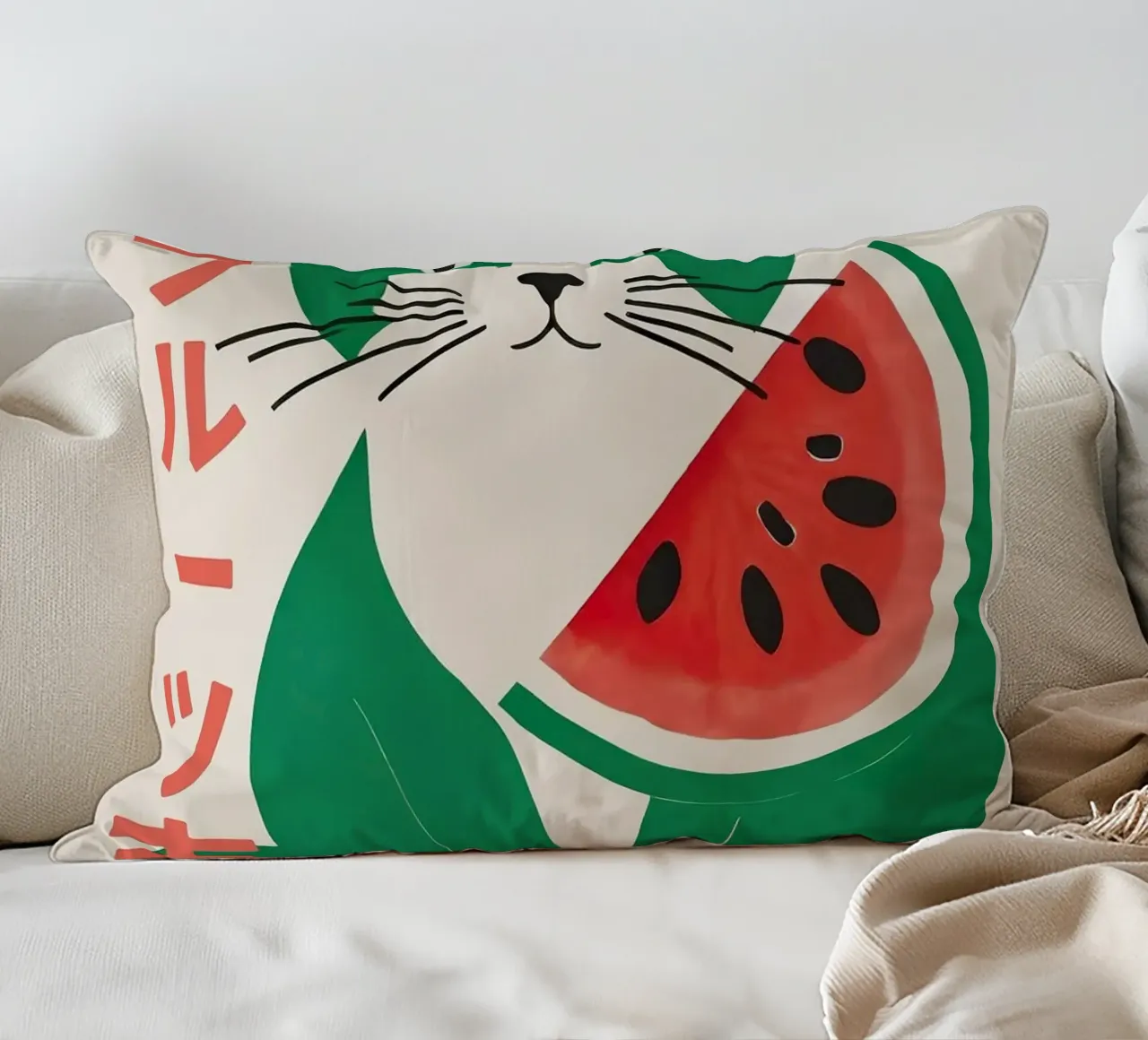 gatto anguria cuscino da John C Labut