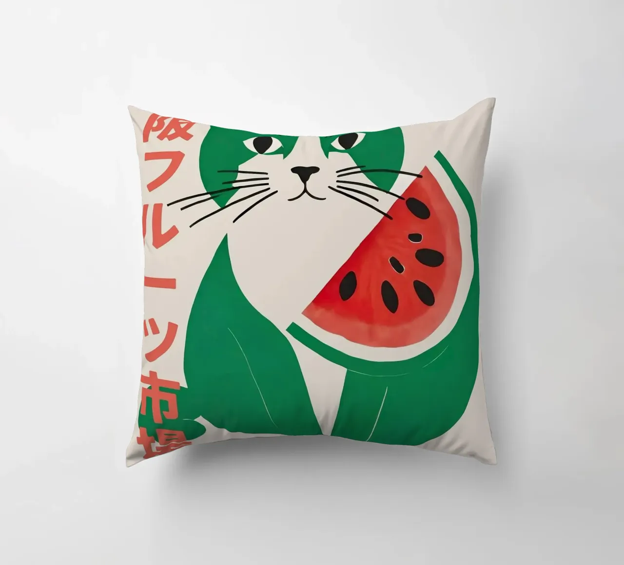 gatto anguria cuscino da John C Labut