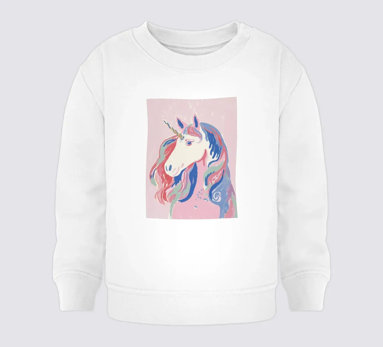 Unicorno magico in colori pastello felpa neonato da Carinaprint