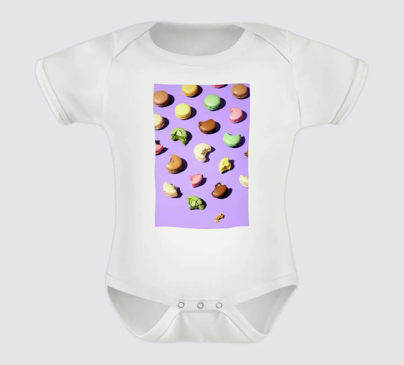 Macroons short-sleeve baby romper by Kyla Elaine