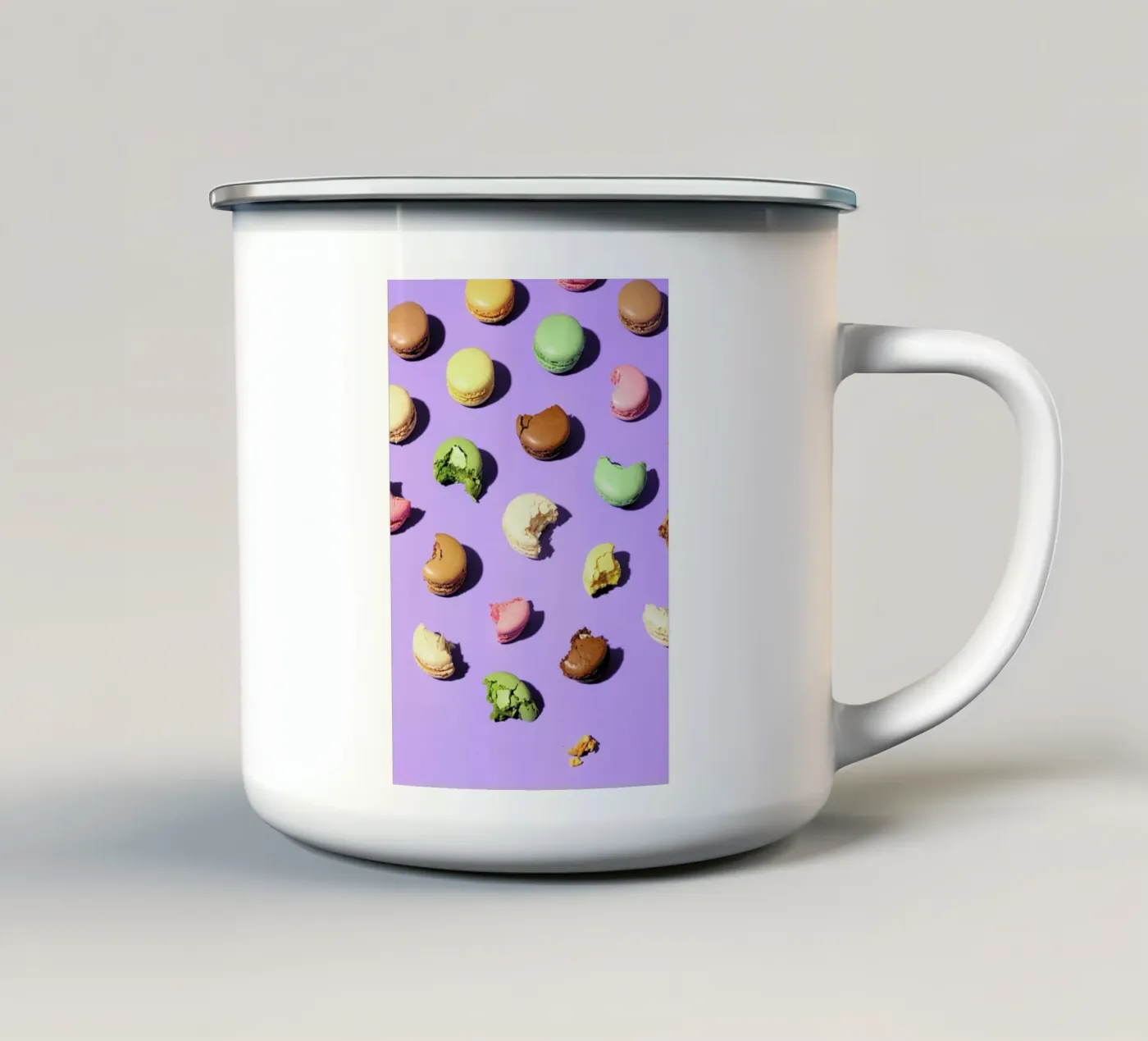 Macroons enamel mug by Kyla Elaine