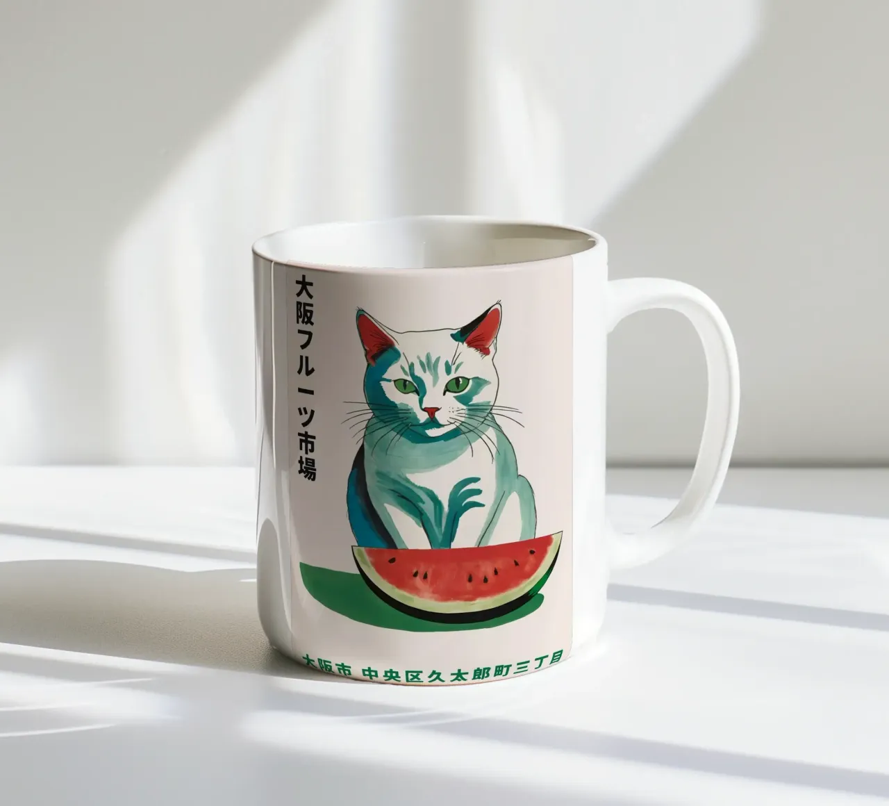gatto anguria tazza in ceramica da John C Labut