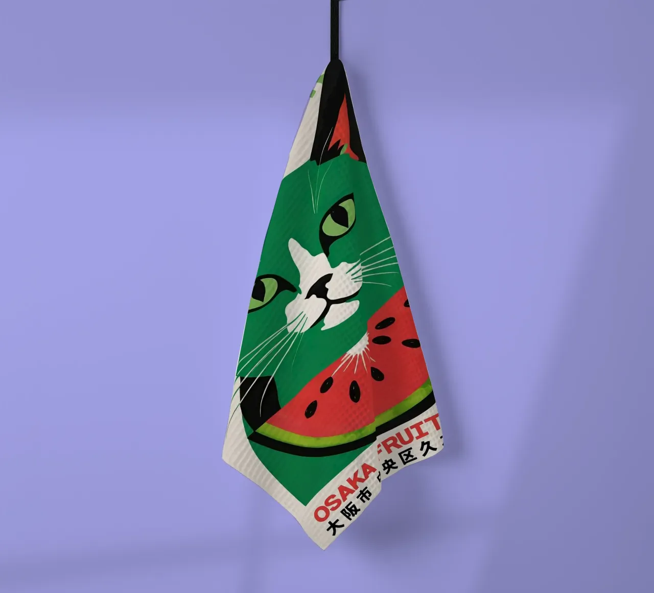 chat pastèque torchon de John C Labut