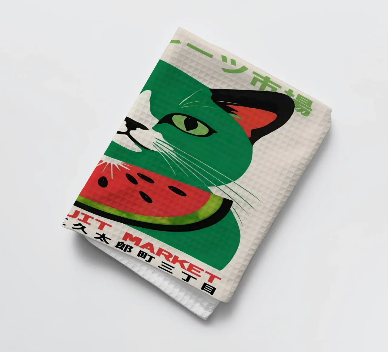 chat pastèque torchon de John C Labut