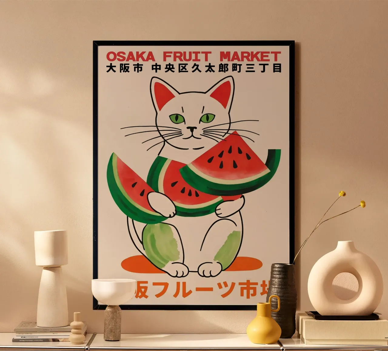 Wassermelone Katze Hahnemühle von John C Labut