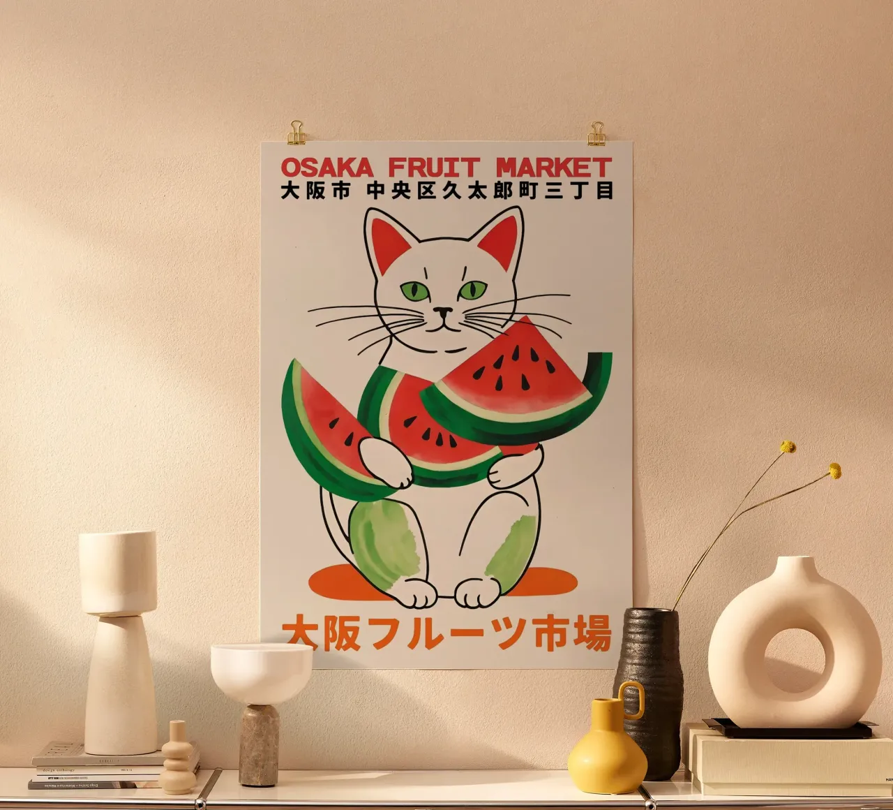 Wassermelone Katze Hahnemühle von John C Labut
