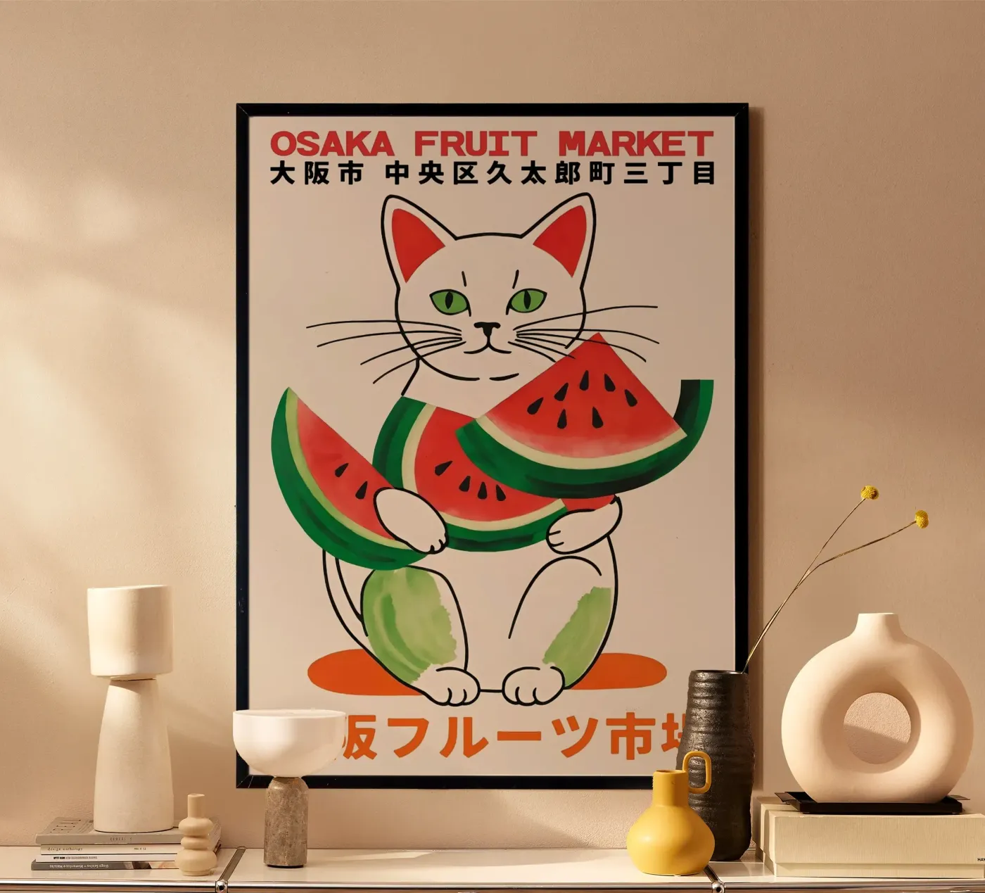 watermelon cat poster de John C Labut