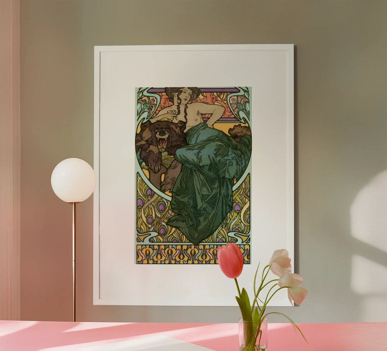 Alphonse Mucha - Frau und Bär (1902) Poster von Analic