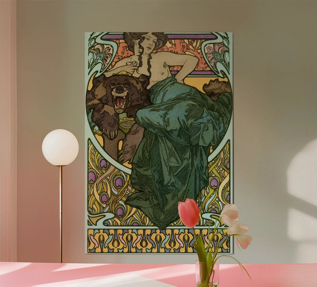Alphonse Mucha - Frau und Bär (1902) Poster von Analic