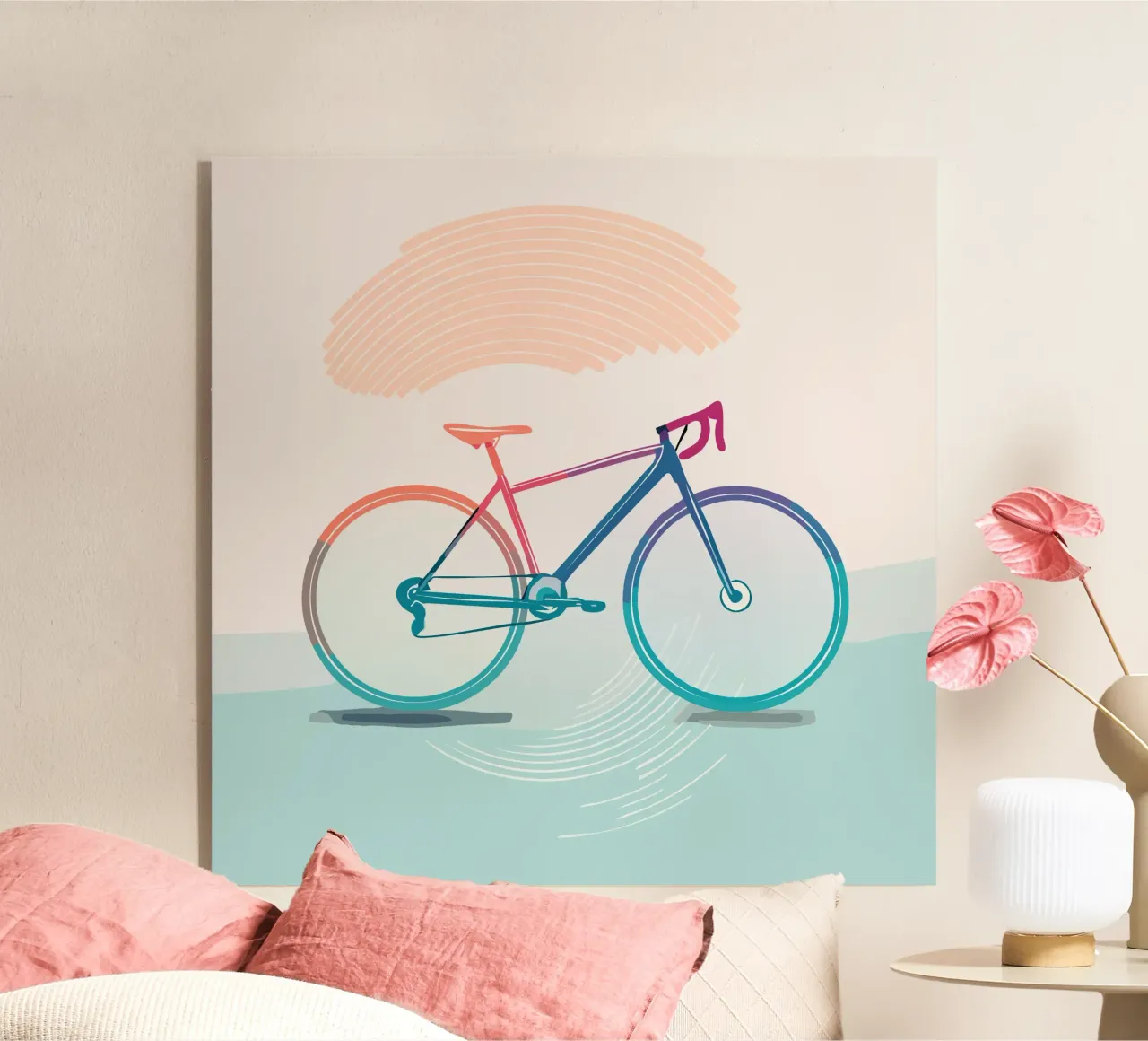 Buntes Rennrad Design – Farbenfroher Bike Style plexiglas de Radkunstwerk