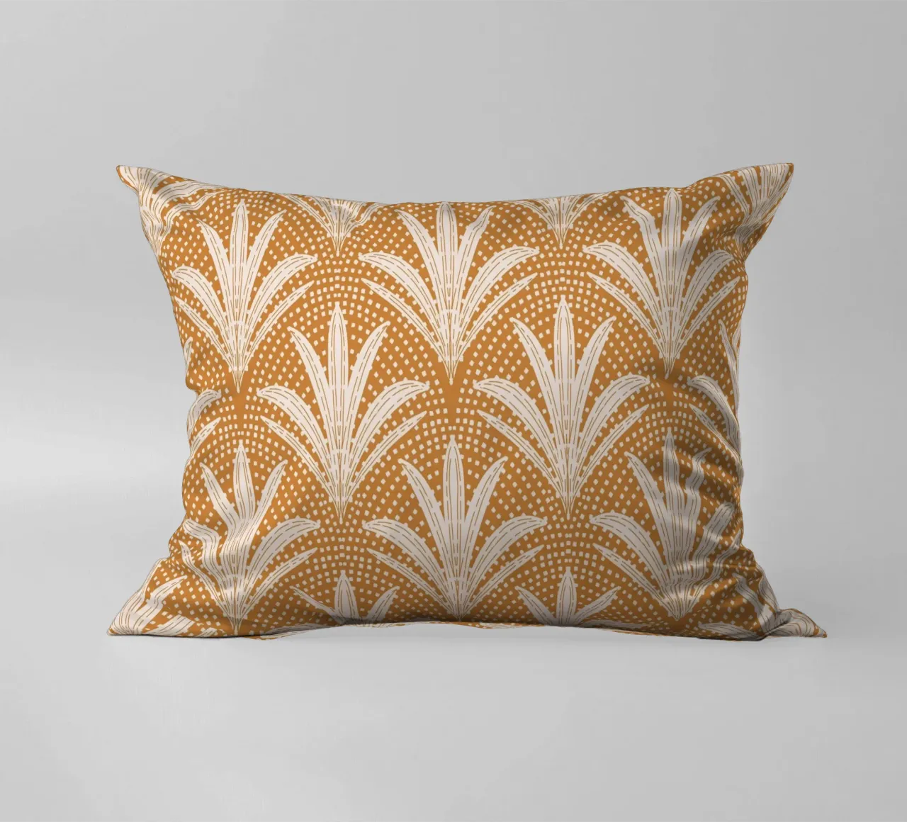 Palm Radiance - Boho Rustic Caramel Brown cuscino da susanacosta