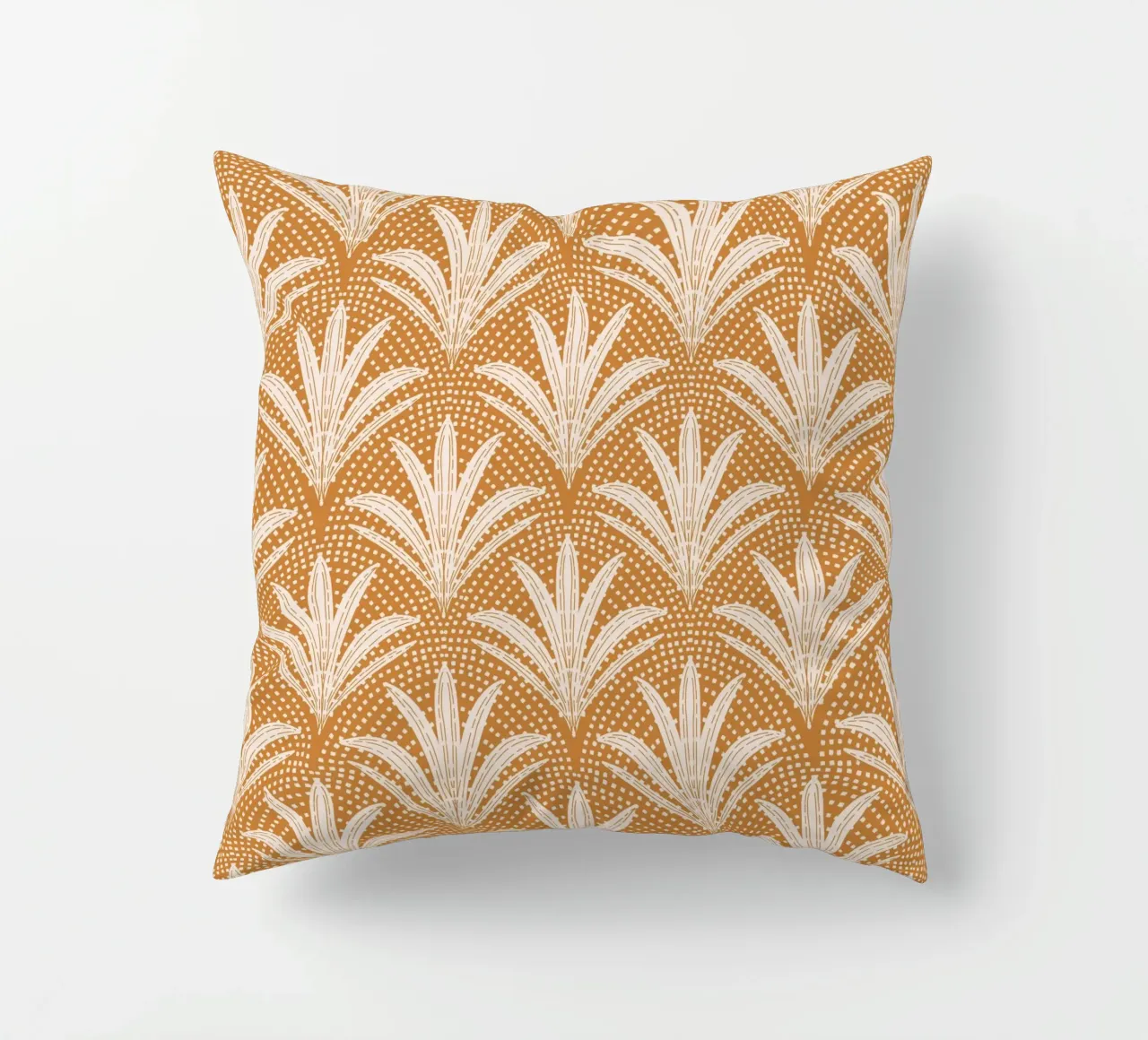 Palm Radiance - Boho Rustic Caramel Brown cuscino da susanacosta