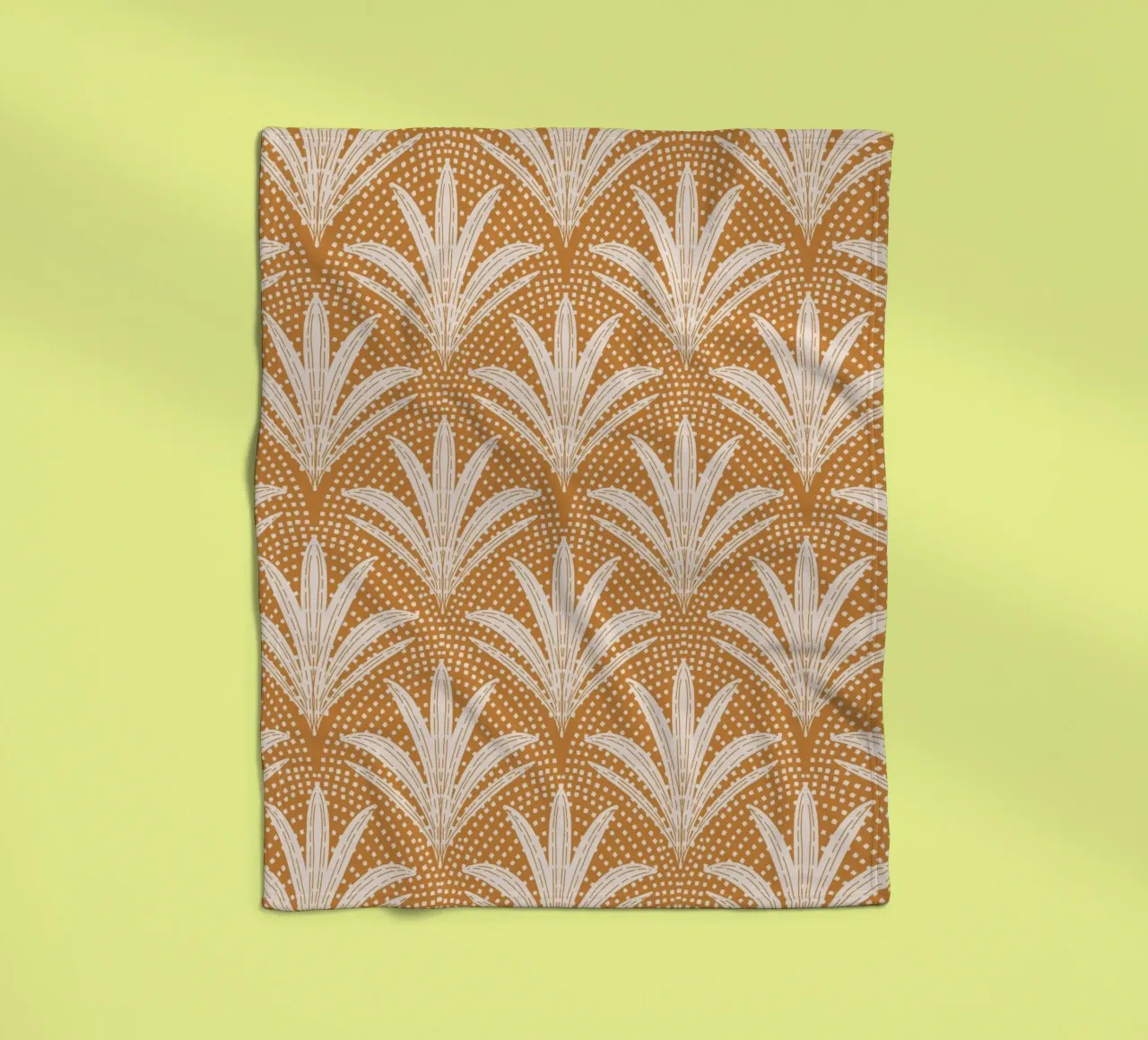 Palm Radiance - Boho Rustic Caramel Brown coperta in pile da susanacosta