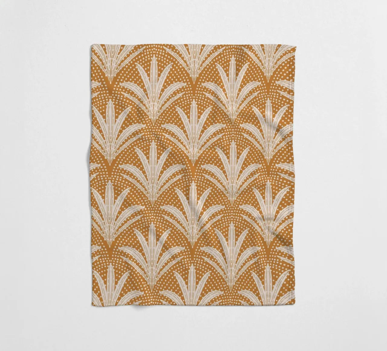 Palm Radiance - Boho Rustic Caramel Brown coperta in pile da susanacosta