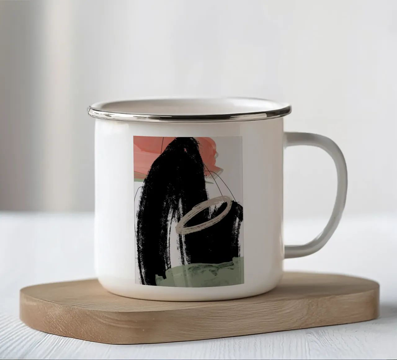 Jet Black And Sand Storm tazza in smalto da Studio One