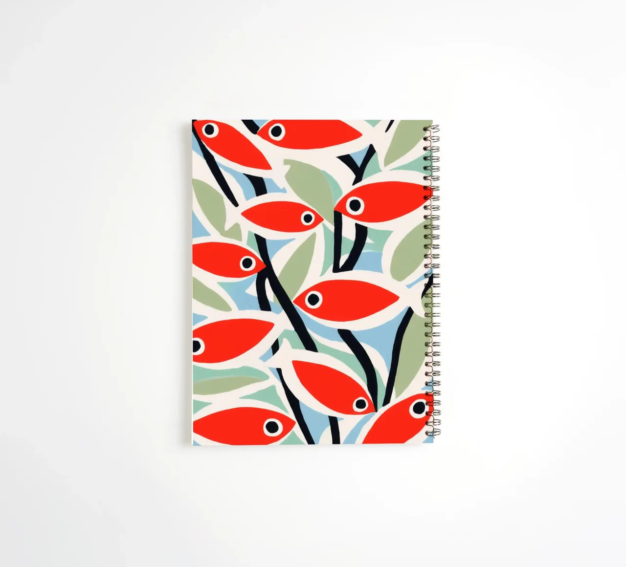 Small Red Fish | Mediterranean Maritime Pattern spiral notebook by Autofocus