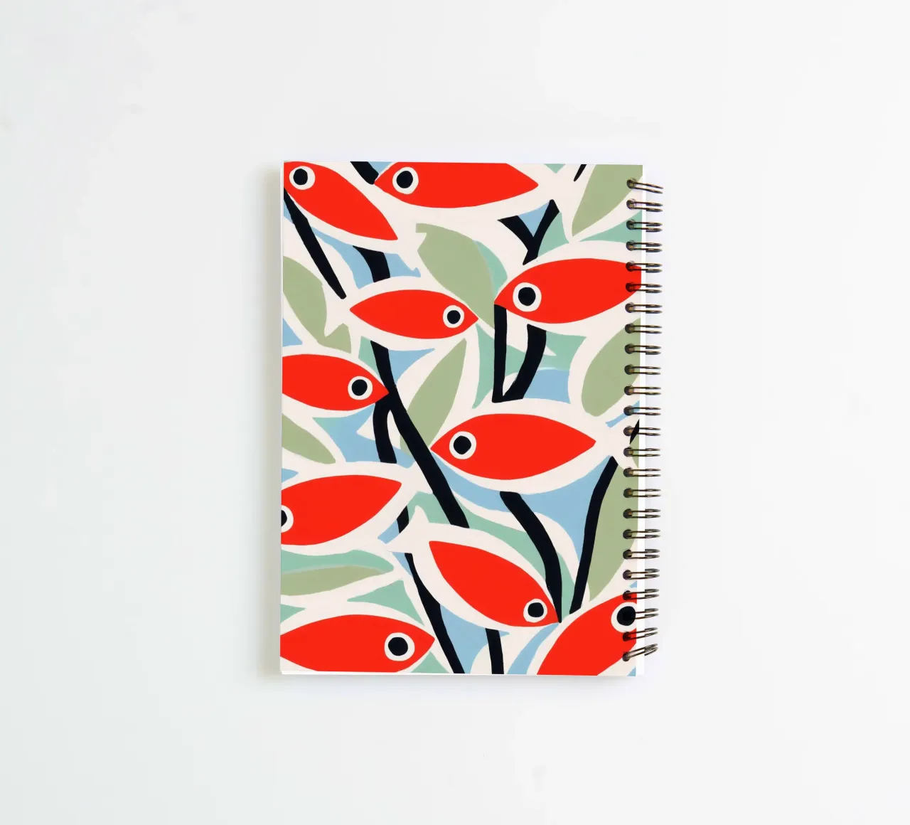 Small Red Fish | Mediterranean Maritime Pattern spiral notebook by Autofocus