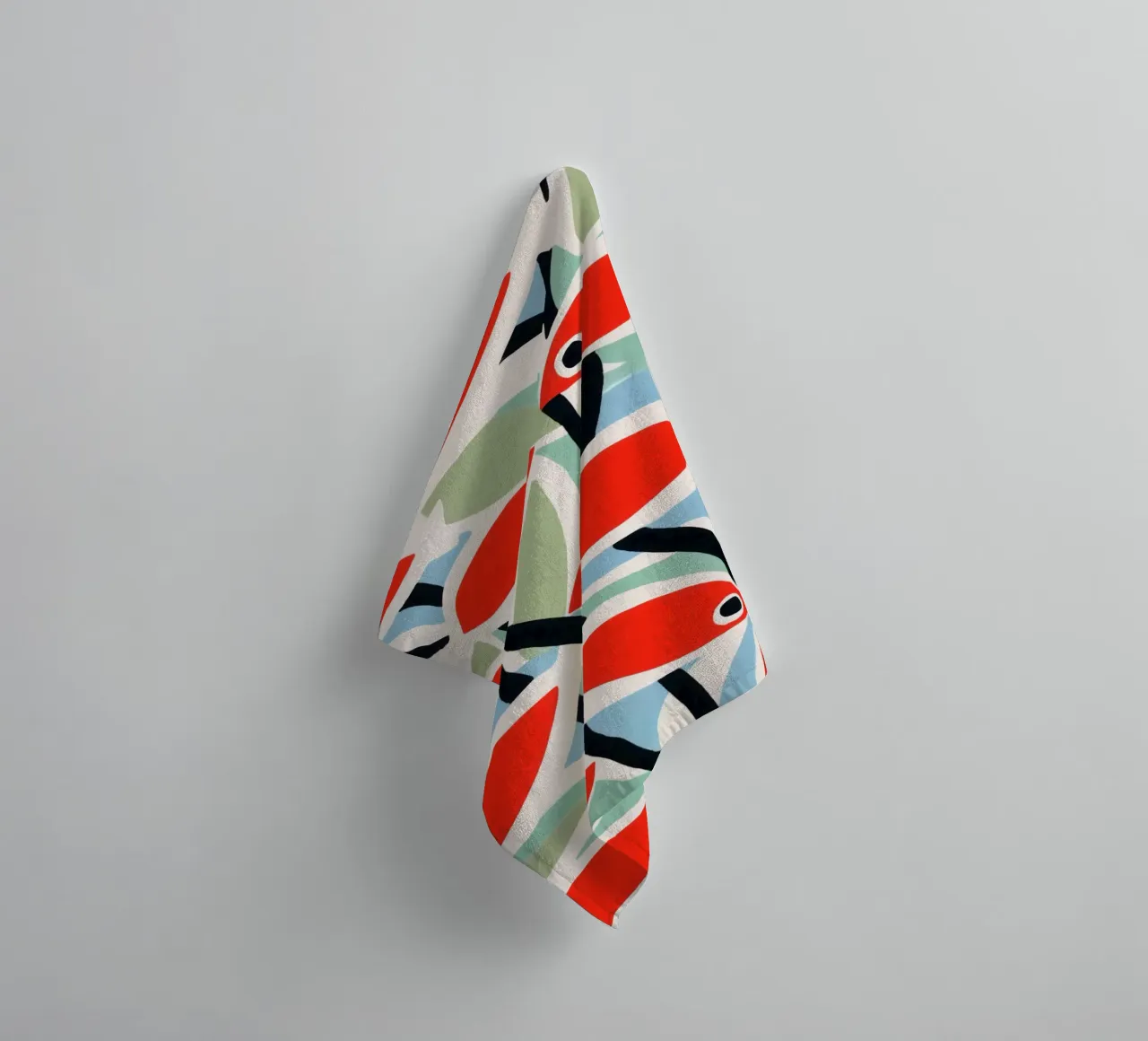 Small Red Fish | Mediterranean Maritime Pattern towel by Autofocus