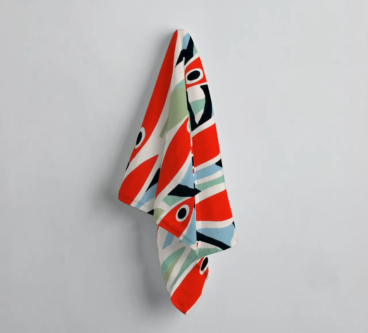 Small Red Fish | Mediterranean Maritime Pattern towel by Autofocus