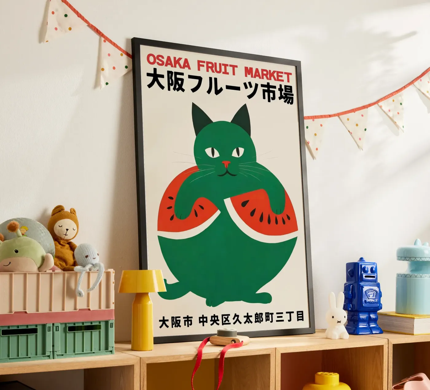 cat watermelon poster de John C Labut