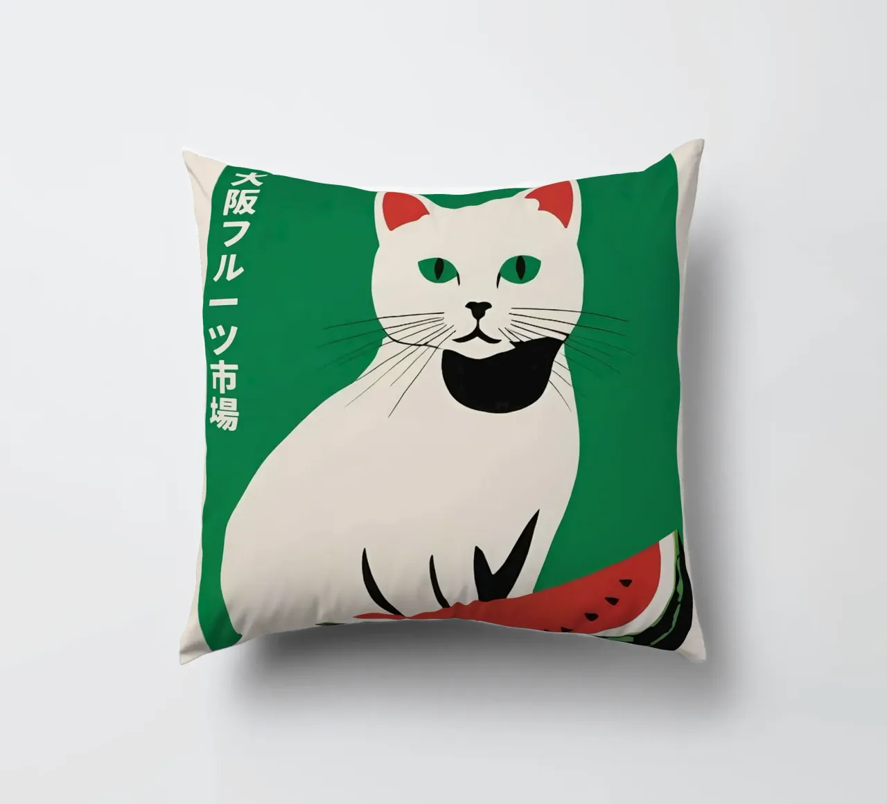 gatto anguria cuscino da John C Labut