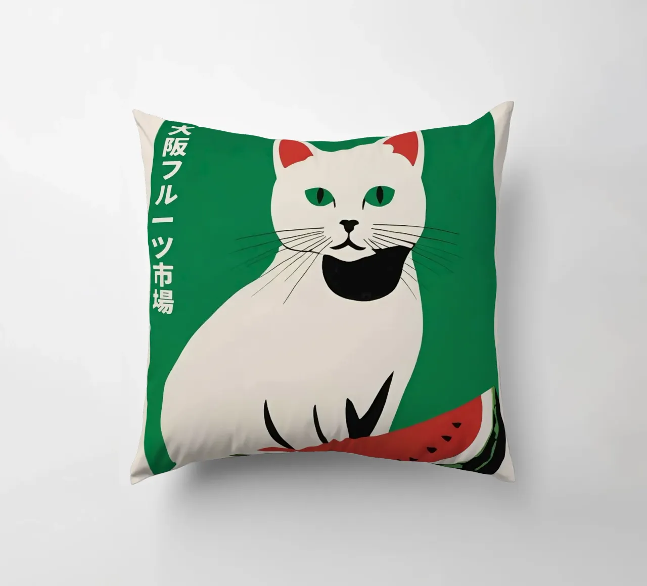gatto anguria cuscino da John C Labut