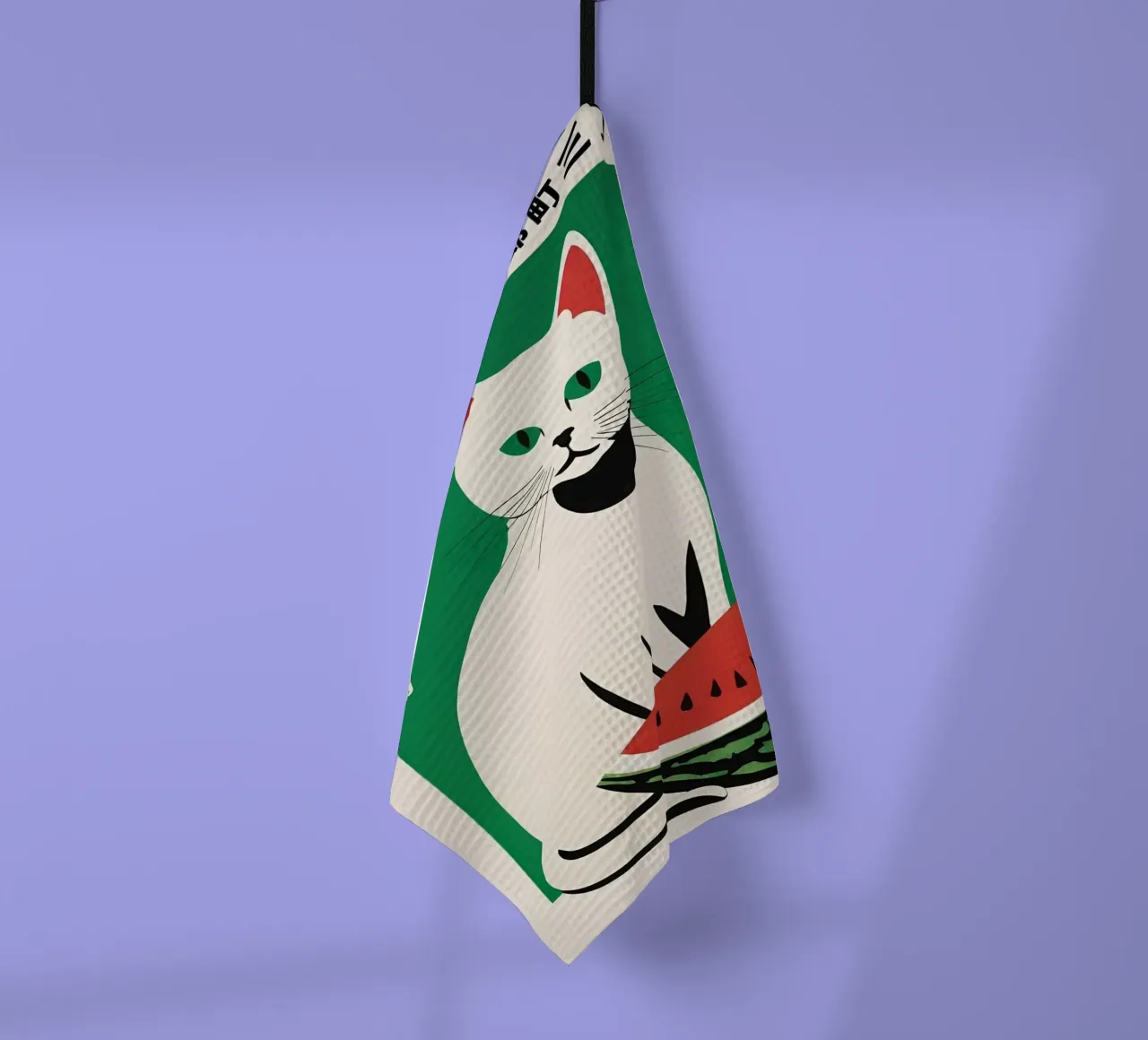gatto anguria canovaccio da cucina da John C Labut