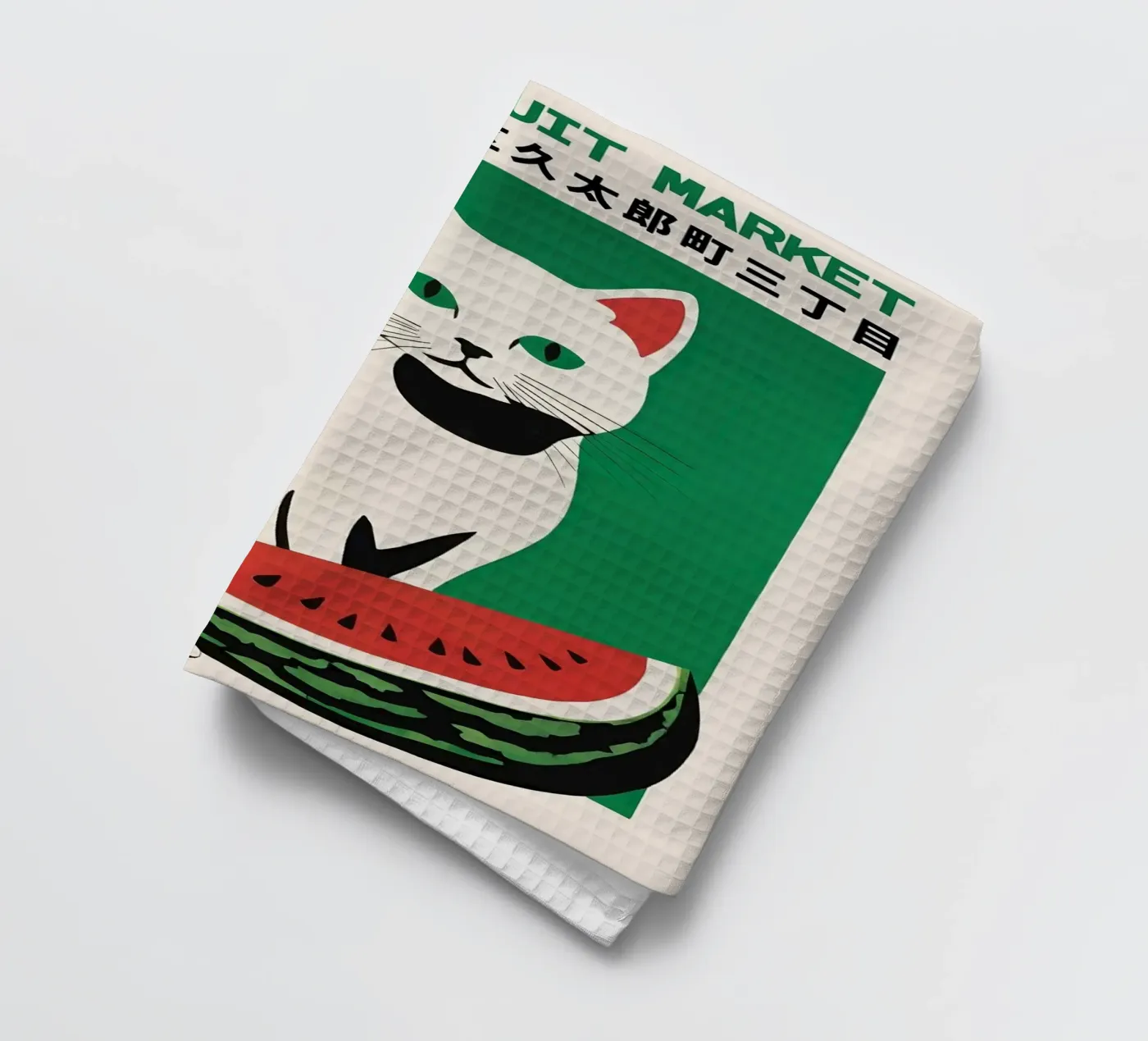 cat watermelon torchon de John C Labut