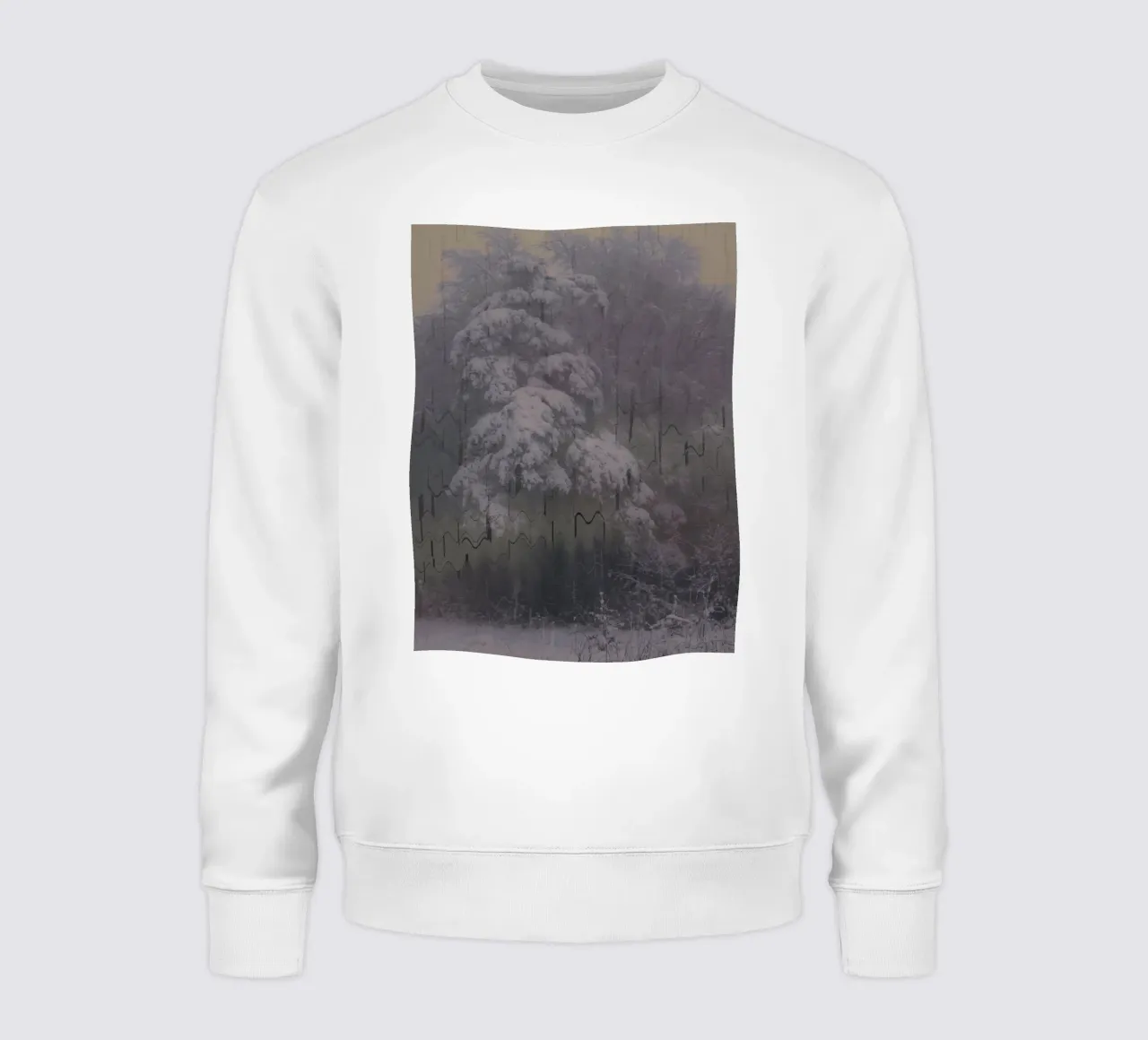 Un albero in inverno su uno sfondo geometrico felpa da Something for you