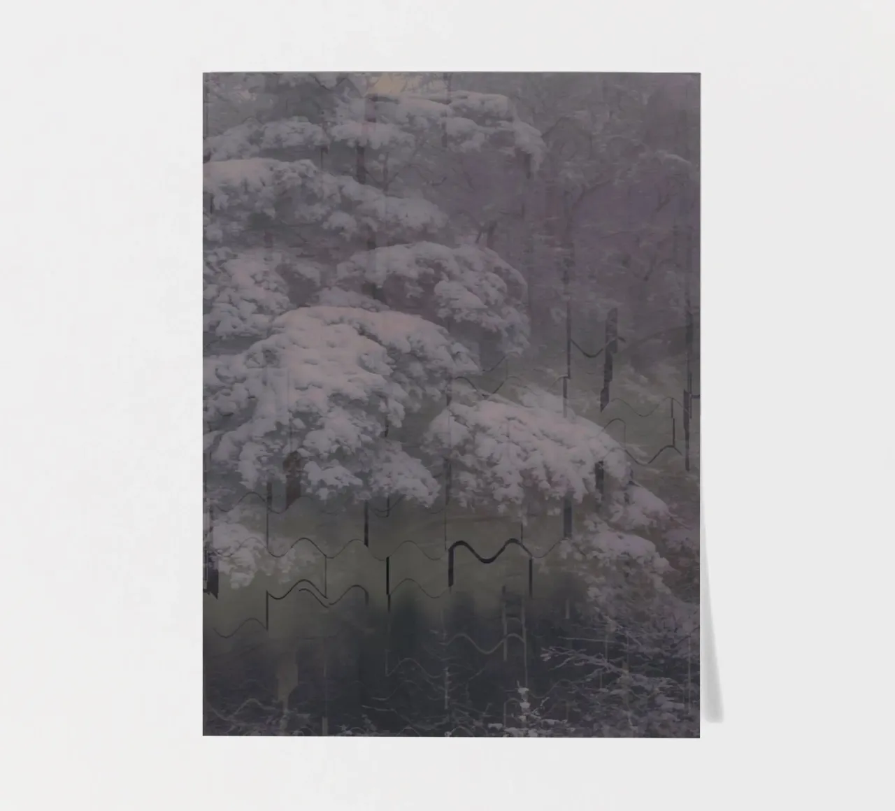 A tree in winter against a geometric background sticker sheet by Something for you