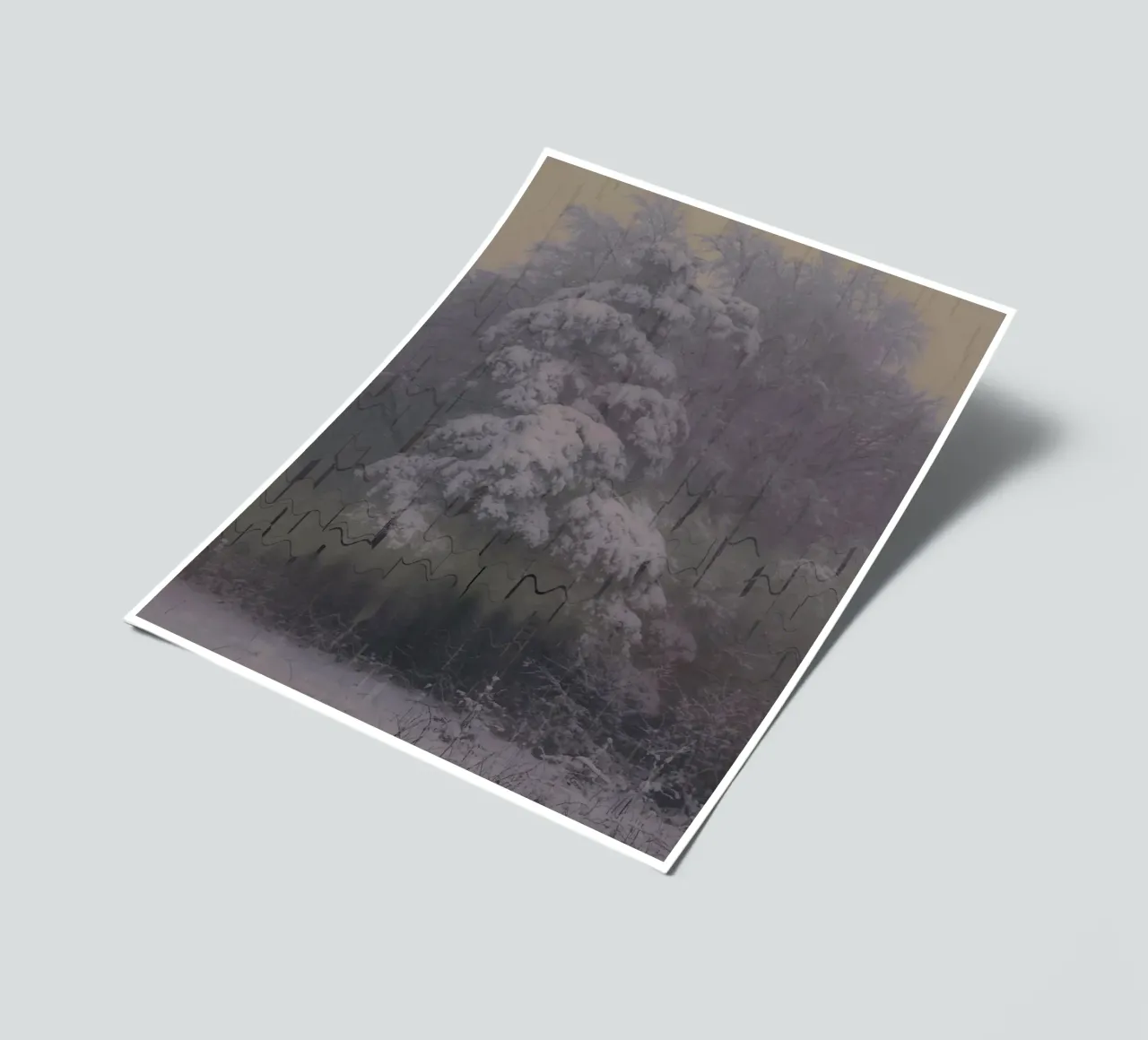 A tree in winter against a geometric background sticker sheet by Something for you