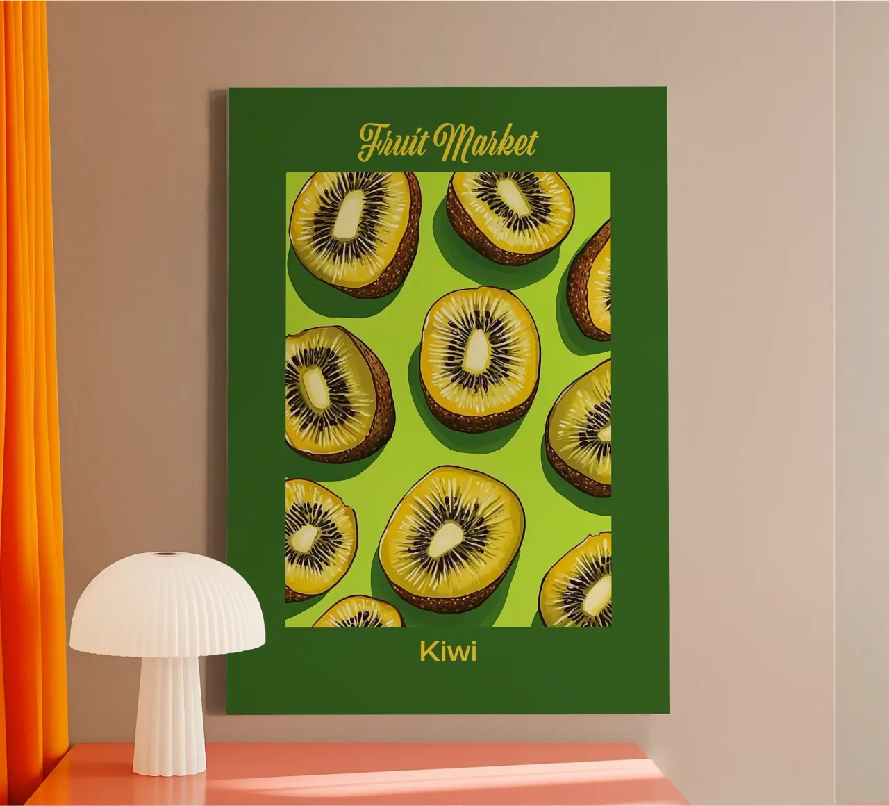 kiwi fruit market canvas by John C Labut
