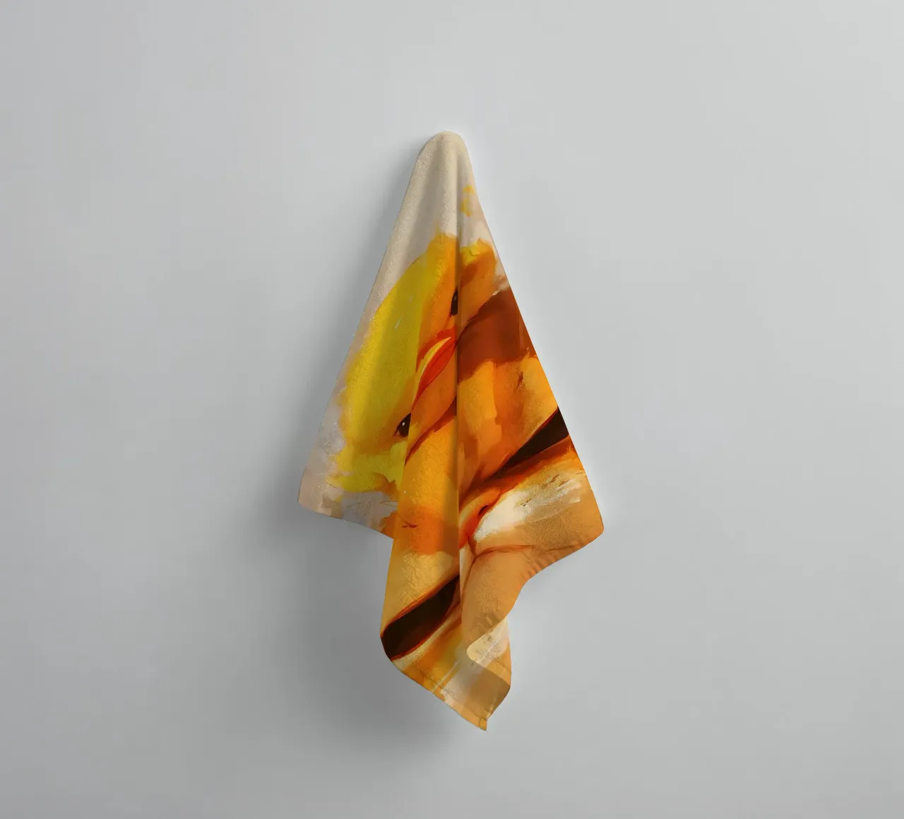 chat caneton animaux chat orange caneton jaune grands yeux serviette de bain de Ashish Kashyap