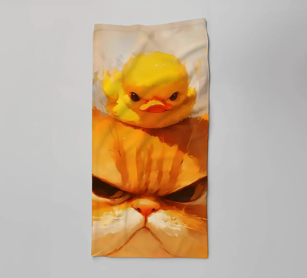 chat caneton animaux chat orange caneton jaune grands yeux serviette de bain de Ashish Kashyap
