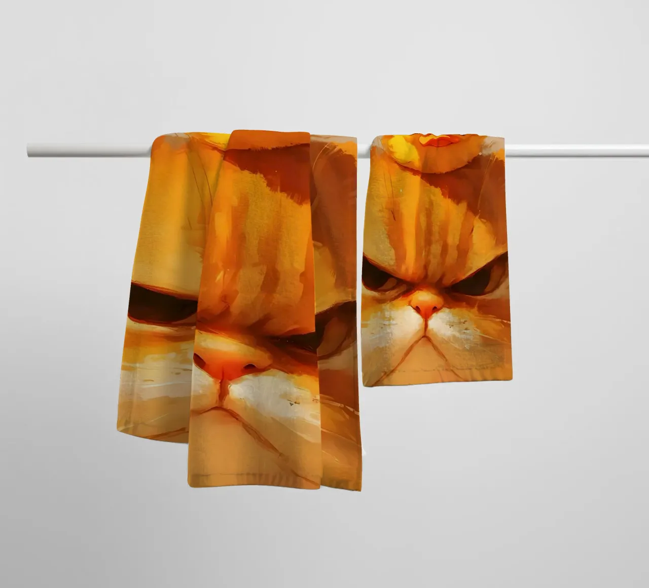 chat caneton animaux chat orange caneton jaune grands yeux serviette de bain de Ashish Kashyap