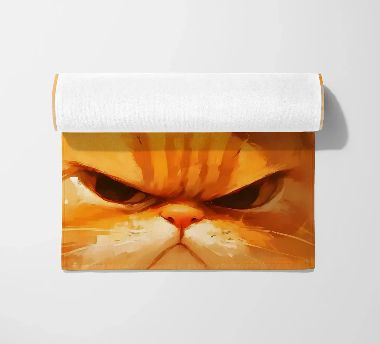 cat duckling animals orange cat yellow duckling big eyes beach towel by Ashish Kashyap