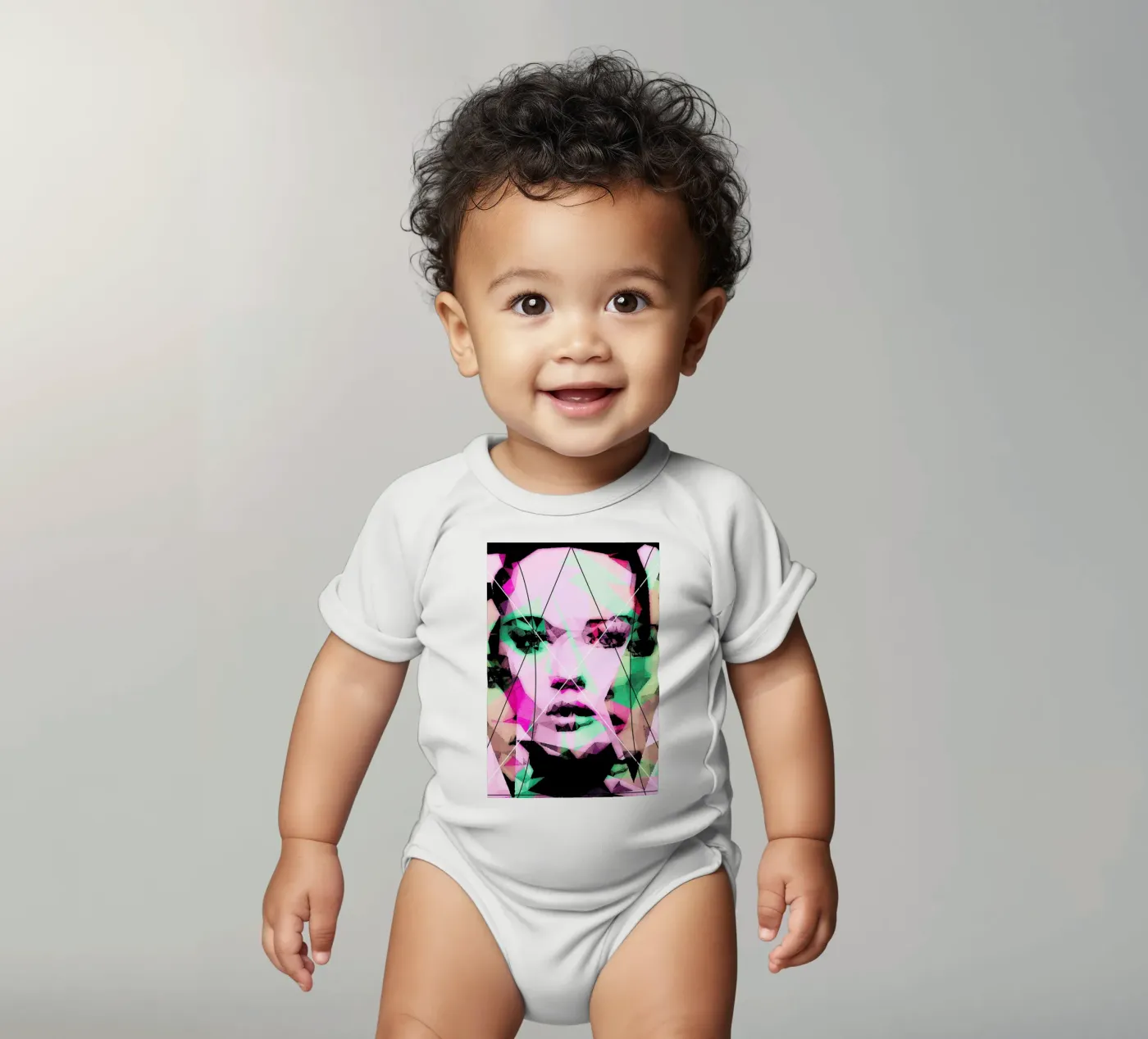 Neutral Line short-sleeve baby romper by Mayka ienova
