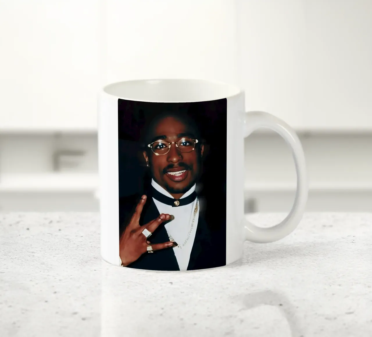 Tupac tazza in ceramica da Low poly art