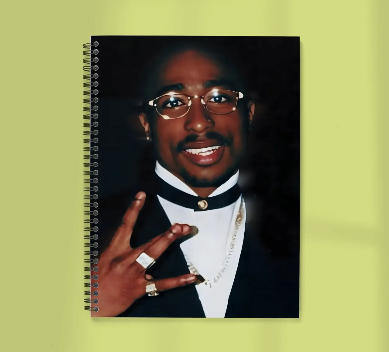 Tupac spiral notebook by Low poly art