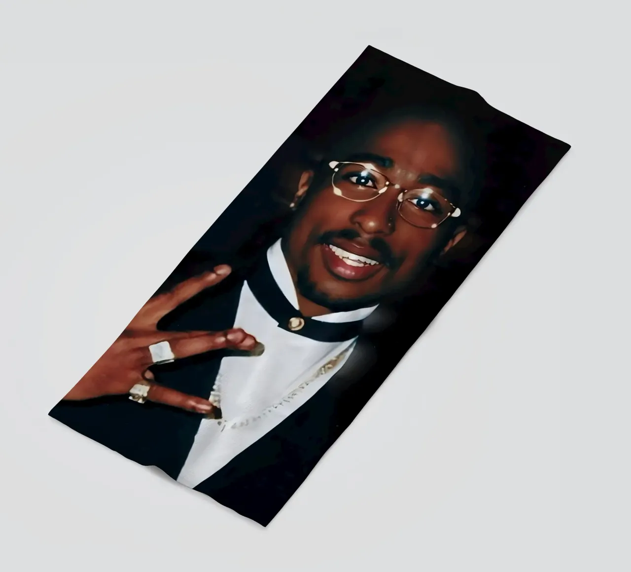Tupac beach towel by Low poly art
