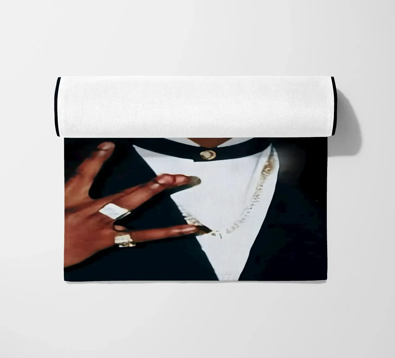 Tupac beach towel by Low poly art