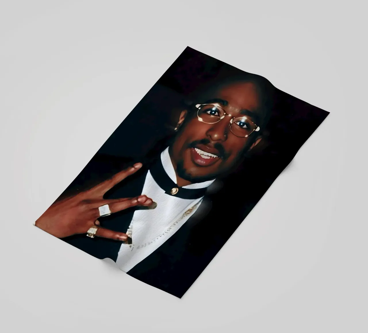 Tupac beach towel by Low poly art