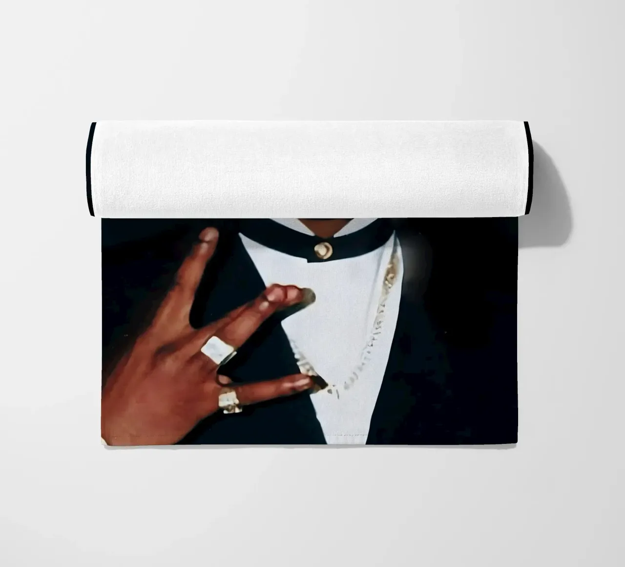 Tupac beach towel by Low poly art