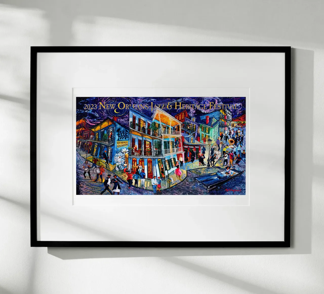 2023 New Orleans Jazz poster con telaio in legno da Green